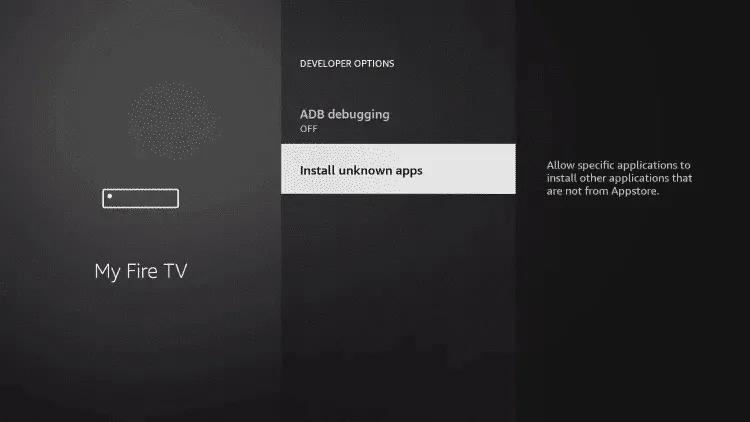 Firestick Settings About screen for Developer Options enabling