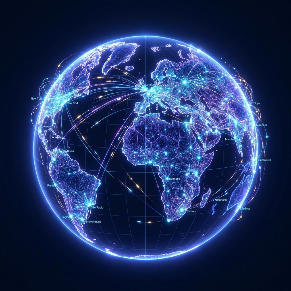 Global 10Gbps CDN Node Hologram
